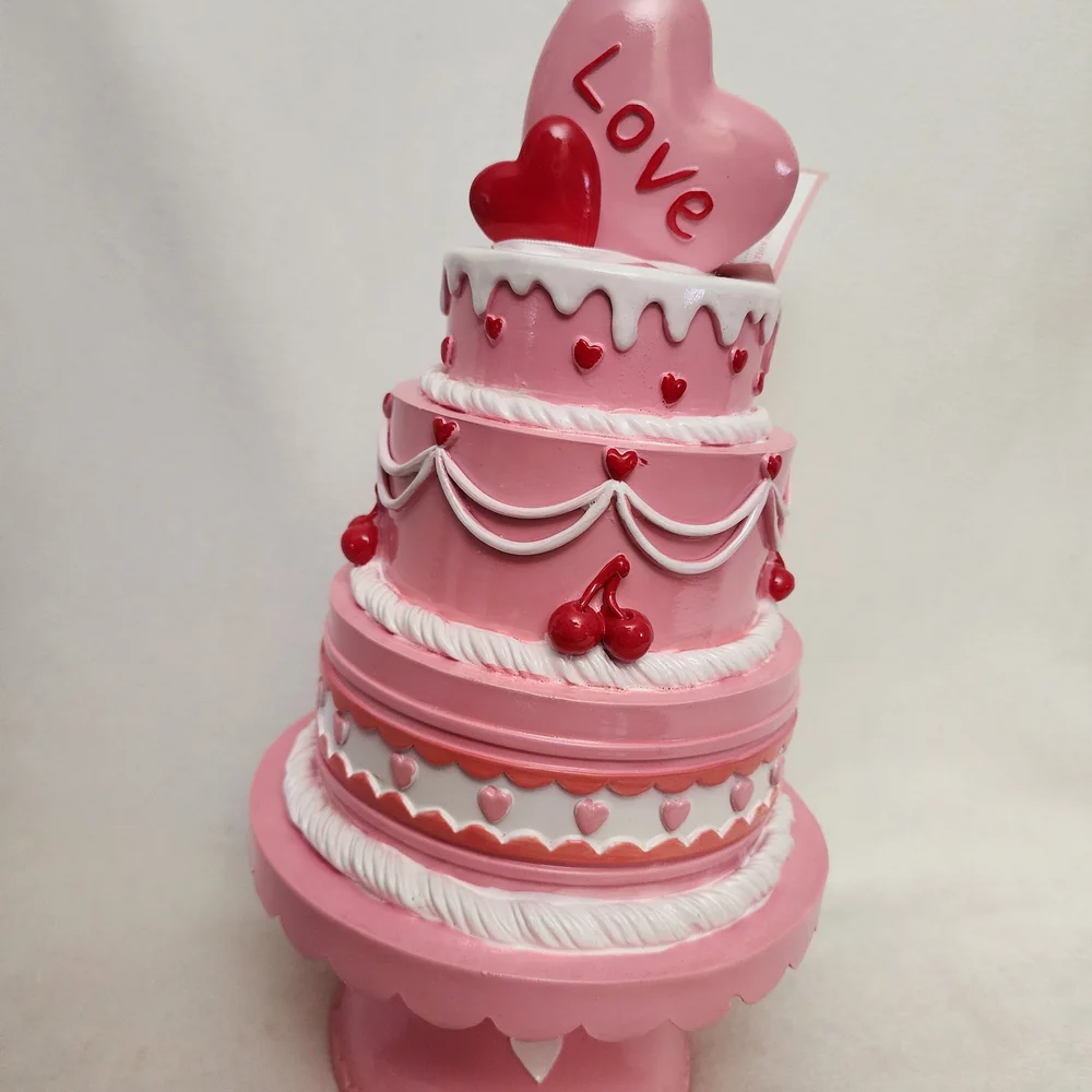 Pink Heart Cake Holiday Decoration for Parties